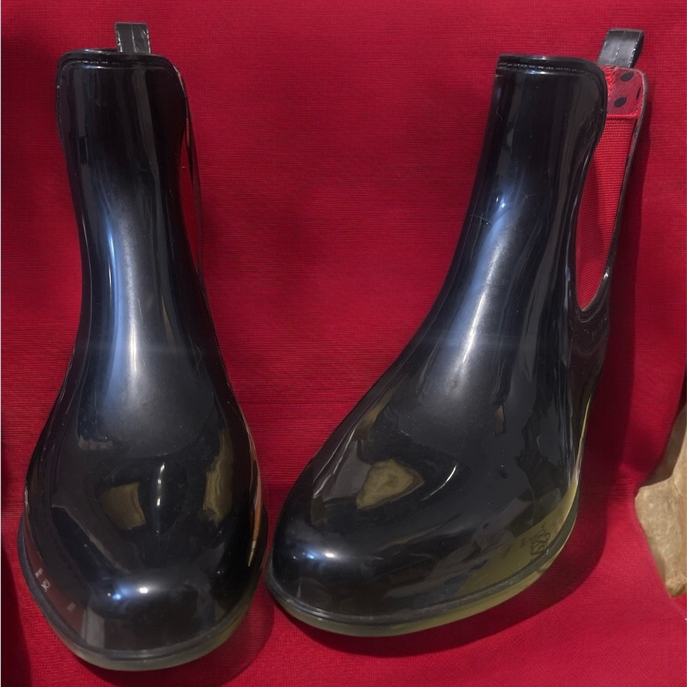 Black and Red Ralph Lauren rain boots